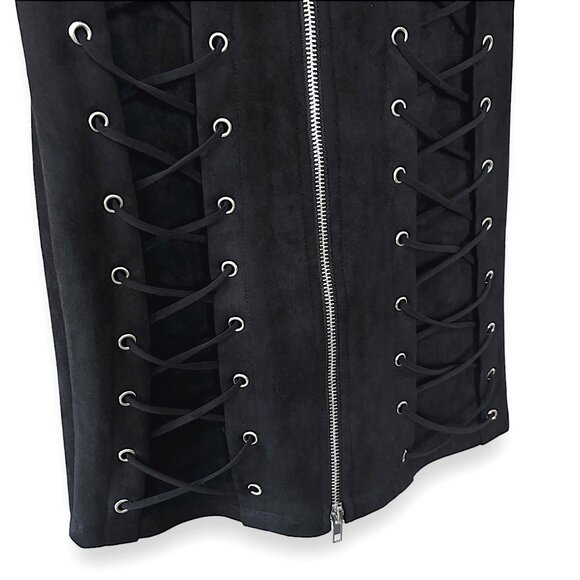 Seek The Label Faux Suede Lace-Up Bodycon Dress - Picture 5 of 11